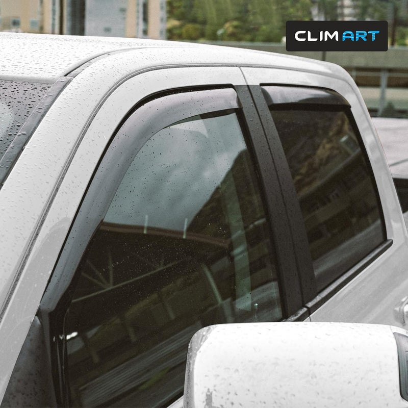 CLIM ART in-Channel Incredibly Durable Rain Guards for Dodge RAM 2009-2018 1500 Crew Cab, Mega Cab, Original Window Deflectors, Vent Window Visors, Vent Deflector Smoke Truck Accessories 4 pcs-609006 - Image 2